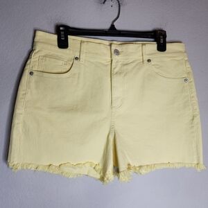 Ann Taylor Loft Yellow Cutoff Frayed Hem Denim Shorts Size 8